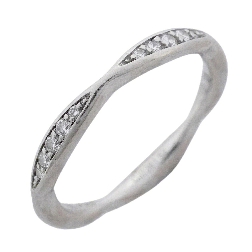 Chanel Camellia Ring, Pt950 Platinum, Diamond, Size #52, Women's